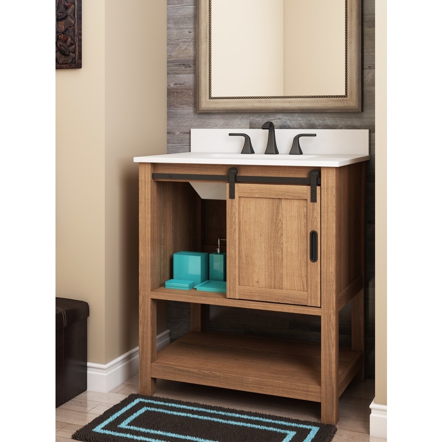 Style Selections 30 In Brown Single Sink Bathroom Vanity With