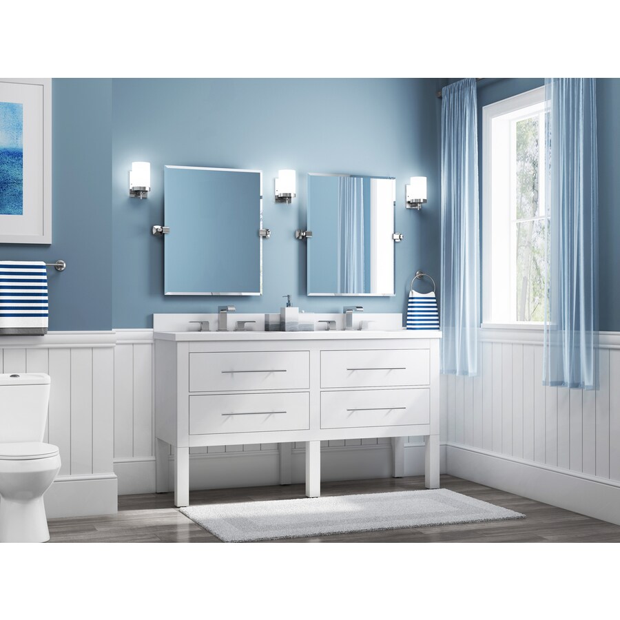 allen + roth Ellcott 60in White Undermount Double Sink Bathroom Vanity