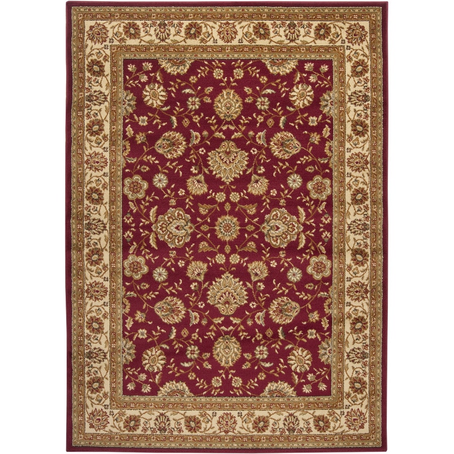 Artistic Weavers Benin 5 x 8 (ft) Polypropylene Red Rectangular Floral ...
