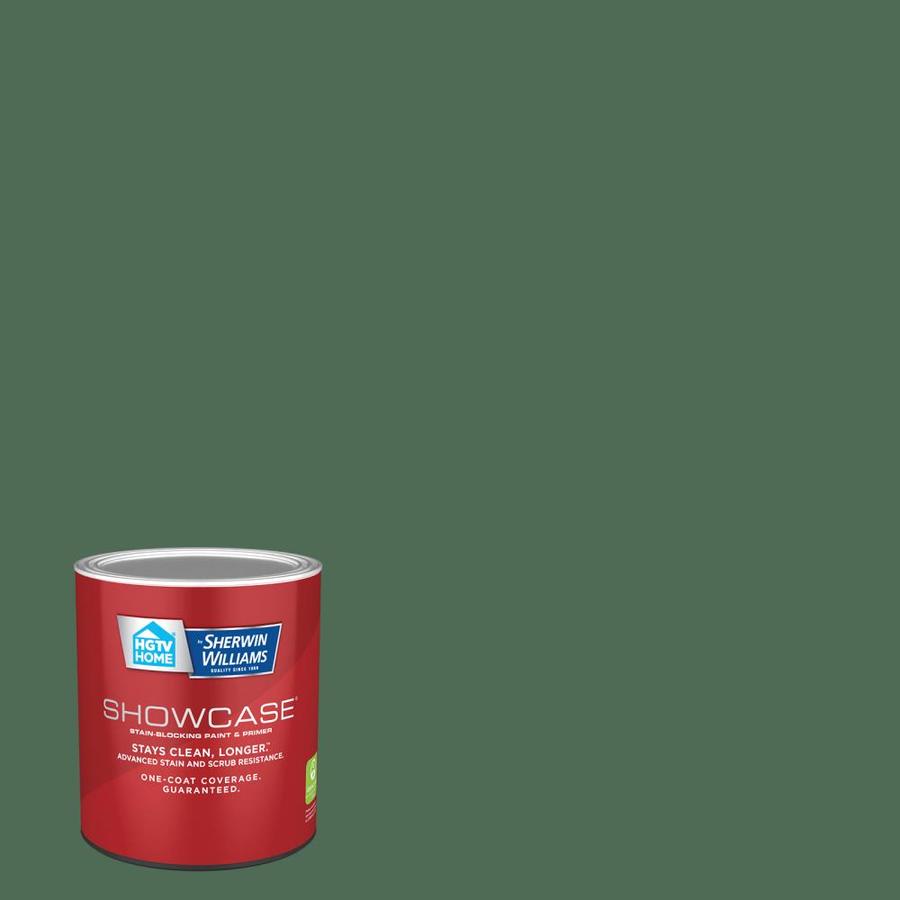 HGTV HOME by SherwinWilliams Showcase Satin Green Kale HGSW2282 Interior Paint Quart in the