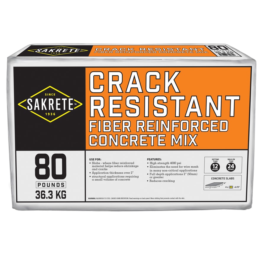 Sakrete Crack Resistant 80 Lb High Strength Concrete Mix At Lowes Com
