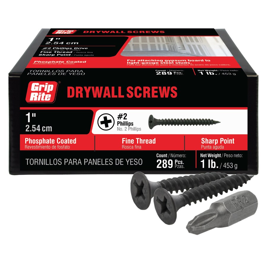 GripRite 6 x 1in Bugle Fine Thread Drywall Screws (1lb) at