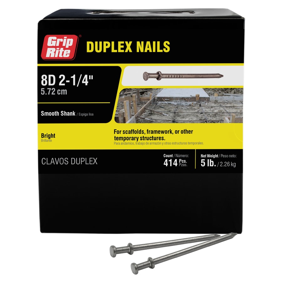 GripRite 10Gauge Bright Steel Interior/Exterior Duplex Nails (5lbs