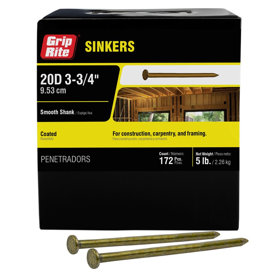 GripRite 33/4in 7Gauge Vinylcoated Steel Sinker Nails (5lb) in