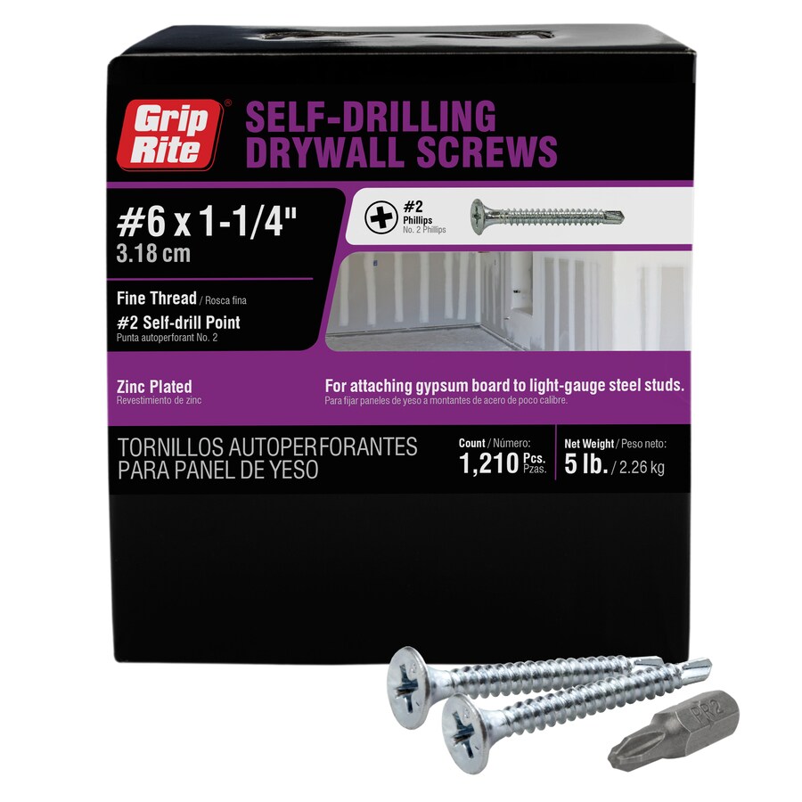 Grip Rite 6 X 1 14 In Button Fine Thread Drywall Screws 5 Lbs At 4405