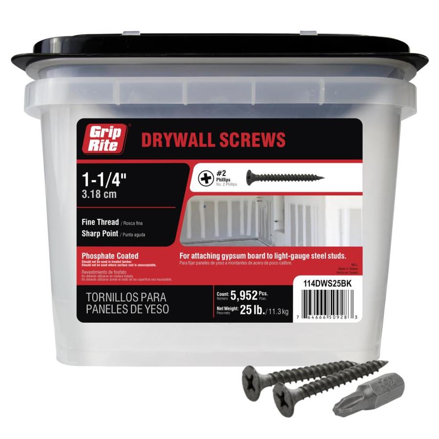 Grip-Rite #6 x 1-1/4-in Bugle Fine Thread Drywall Screws (25-lb) at ...