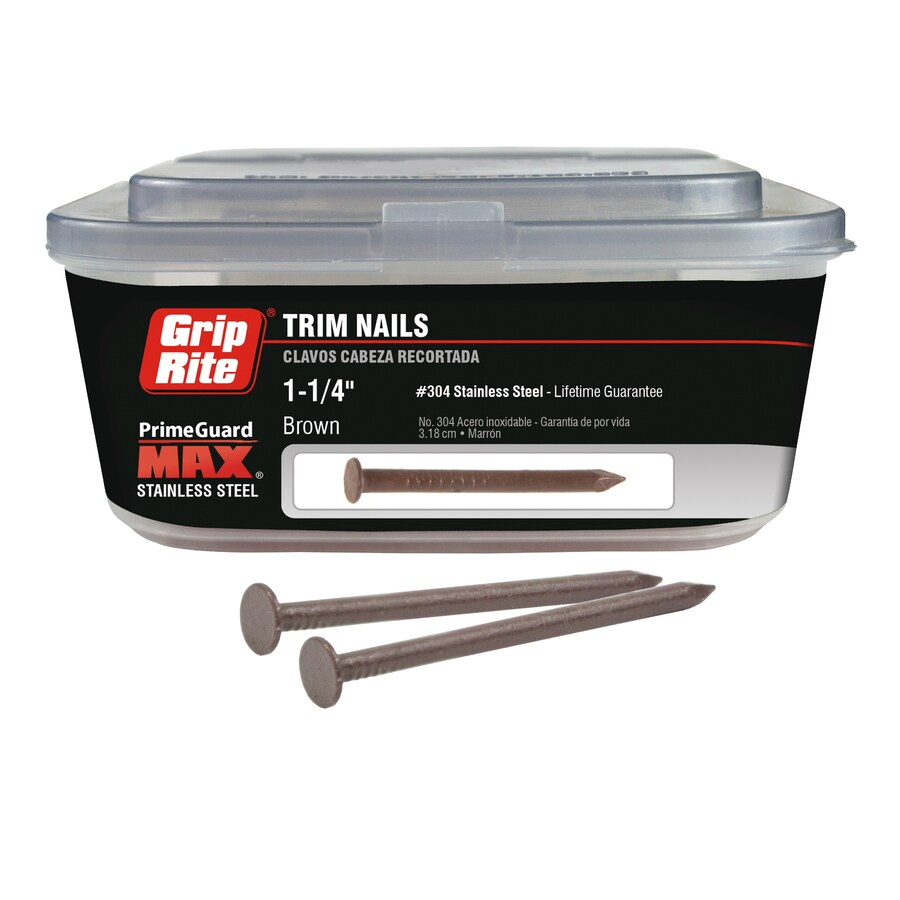 1 1 4 In 15 Gauge Coated Steel Trim Nails 1 Lb In The Brads And Finish