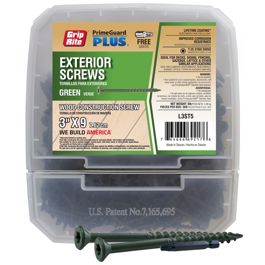 Grip-Rite PrimeGuard Plus 9 x 3-in Polymer Deck Screws (5-lb)