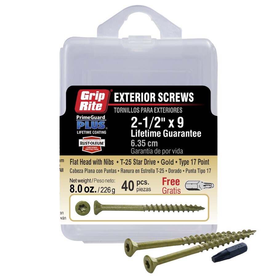 GripRite 8 x 21/2in Gold Galvanized/Coated Flat Interior/Exterior