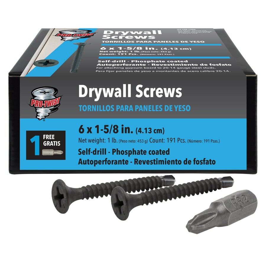 ProTwist 6 x 15/8in Bugle Fine Thread Drywall Screws (1lb) in the