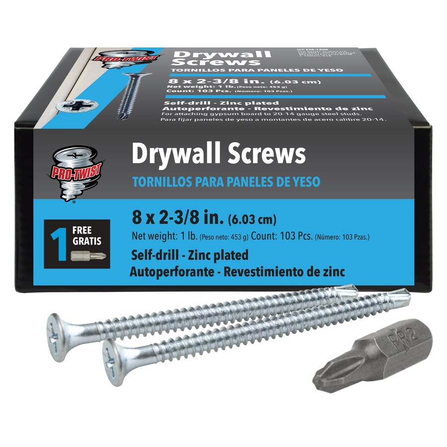 Pro Twist 8 X 2 38 In Bugle Fine Thread Drywall Screws 1 Lb At