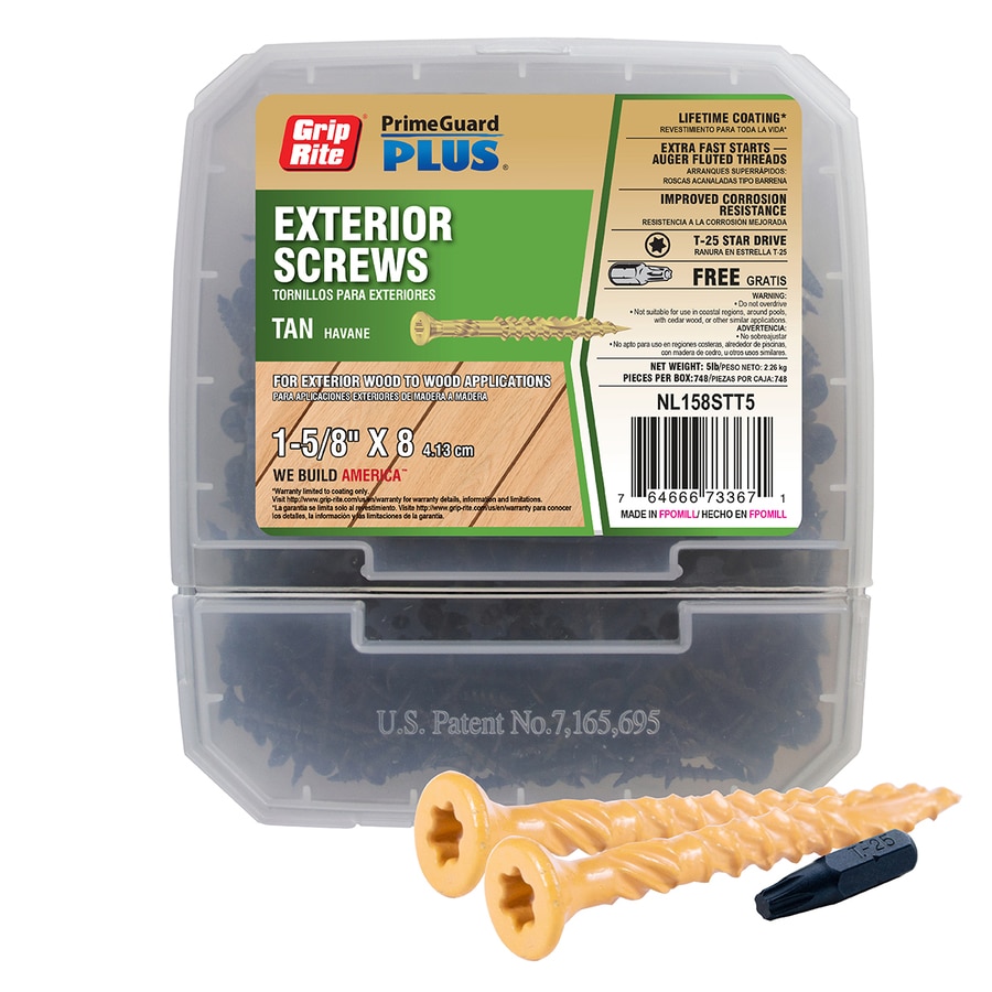 GripRite Primeguard Plus 8 x 15/8in Polymer Deck Screws (5lbs) at