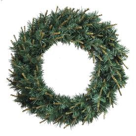 Indoor Outdoor Artificial Christmas Wreaths At Lowes Holiday Living 24 In Pine Monroe Artificial Christmas Wreath