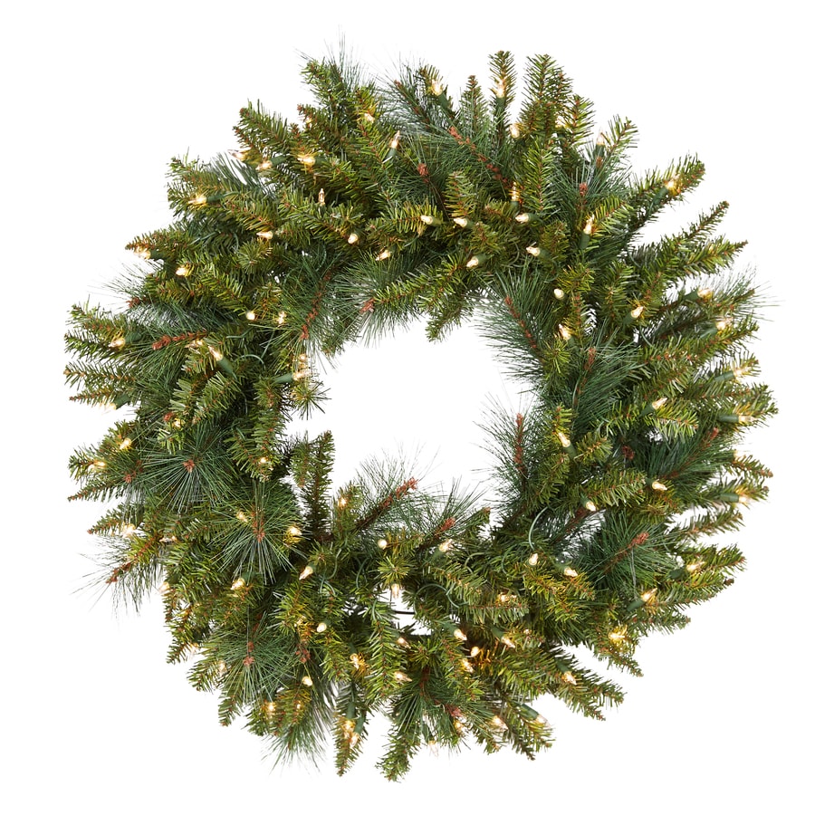 Holiday Living 30-in Pre-lit pine Mixed Pine Artificial Christmas ...