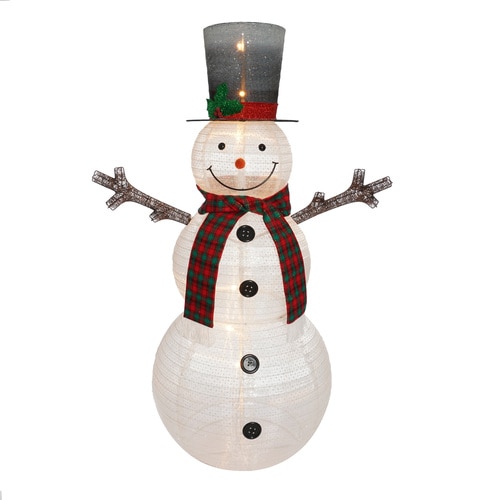 Holiday Living 6in Snowman Sculpture with White LED Lights in the
