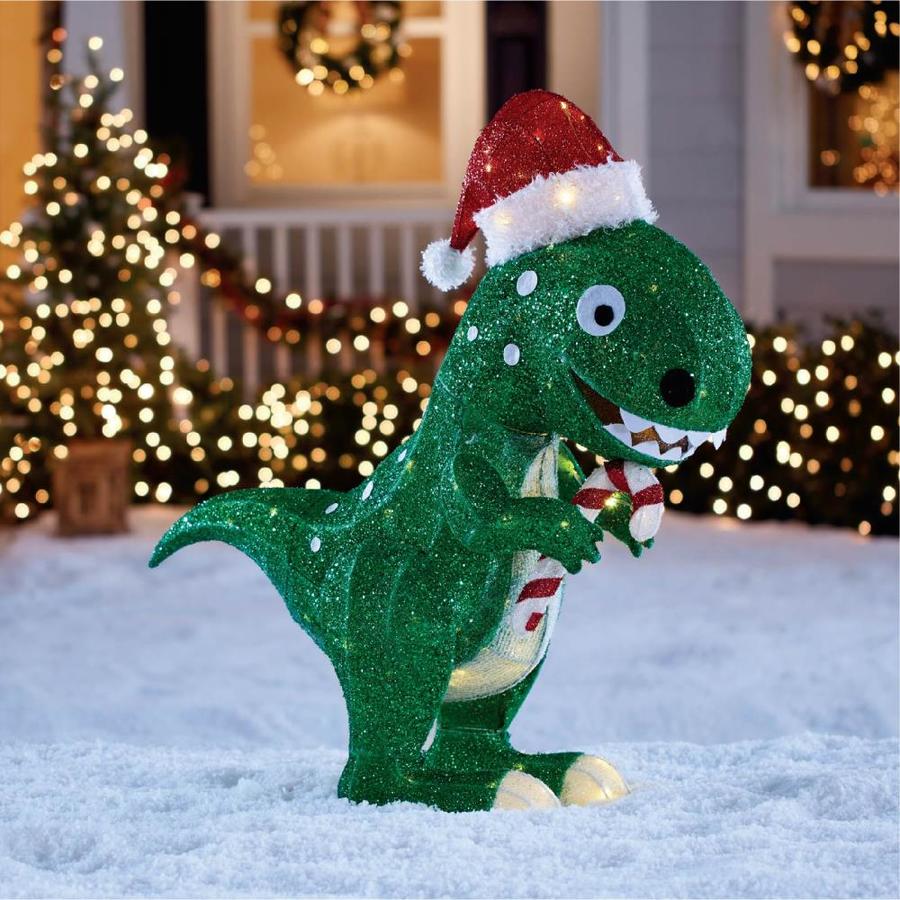 Holiday Living 42-in Dinosaur Sculpture with Clear LED Lights in the ...