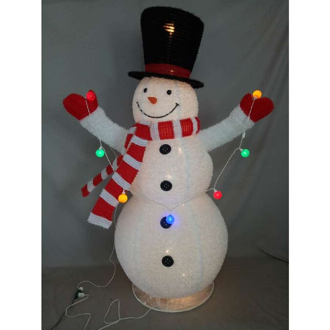 Holiday Living 72 In Snowman Sculpture With Multicolor Incandescent Lights In The Outdoor Christmas Decorations Department At Lowes Com