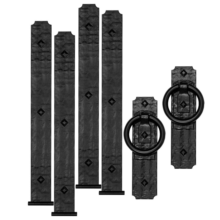 Cre8tive Hardware 6Pack 14in Decorative Black Garage Door Hinge and Handle Set at