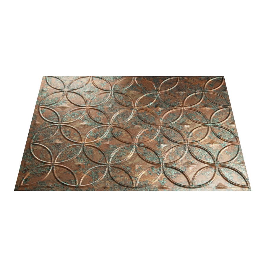 Fasade Rings 18 5 In X 24 5 In Copper Fantasy Backsplash Panels At