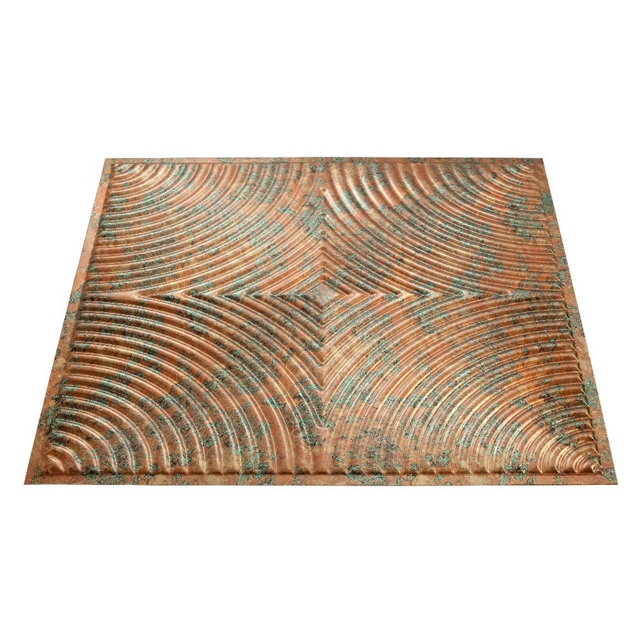 Fasade (Common: 24-in x 24-in; Actual: 23-in x 23-in) Echo Copper Fantasy Metal/Tin Surface-Mount Tile Ceiling Tiles