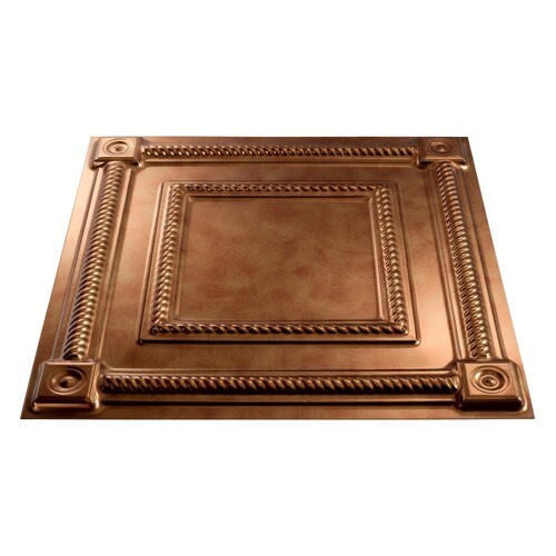 Fasade 24-in x 24-in Coffer Antique Bronze Patterned 15/16 ...
