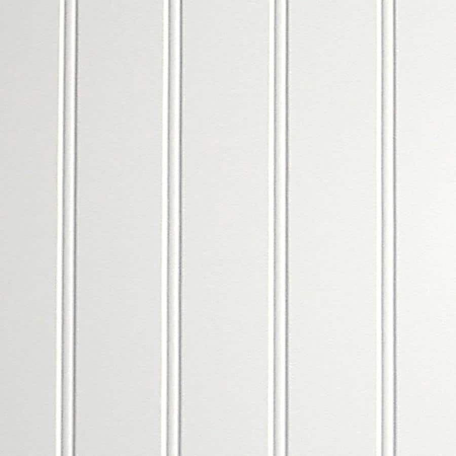 47.75in x 7.98ft Beaded White Hardboard Wall Panel at