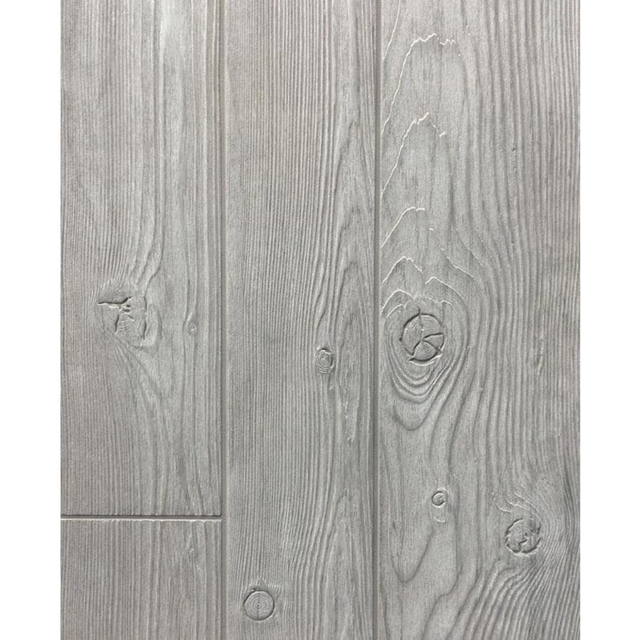 47.75in x 7.98ft Embossed Gray Homesteader Hardboard Wall Panel at