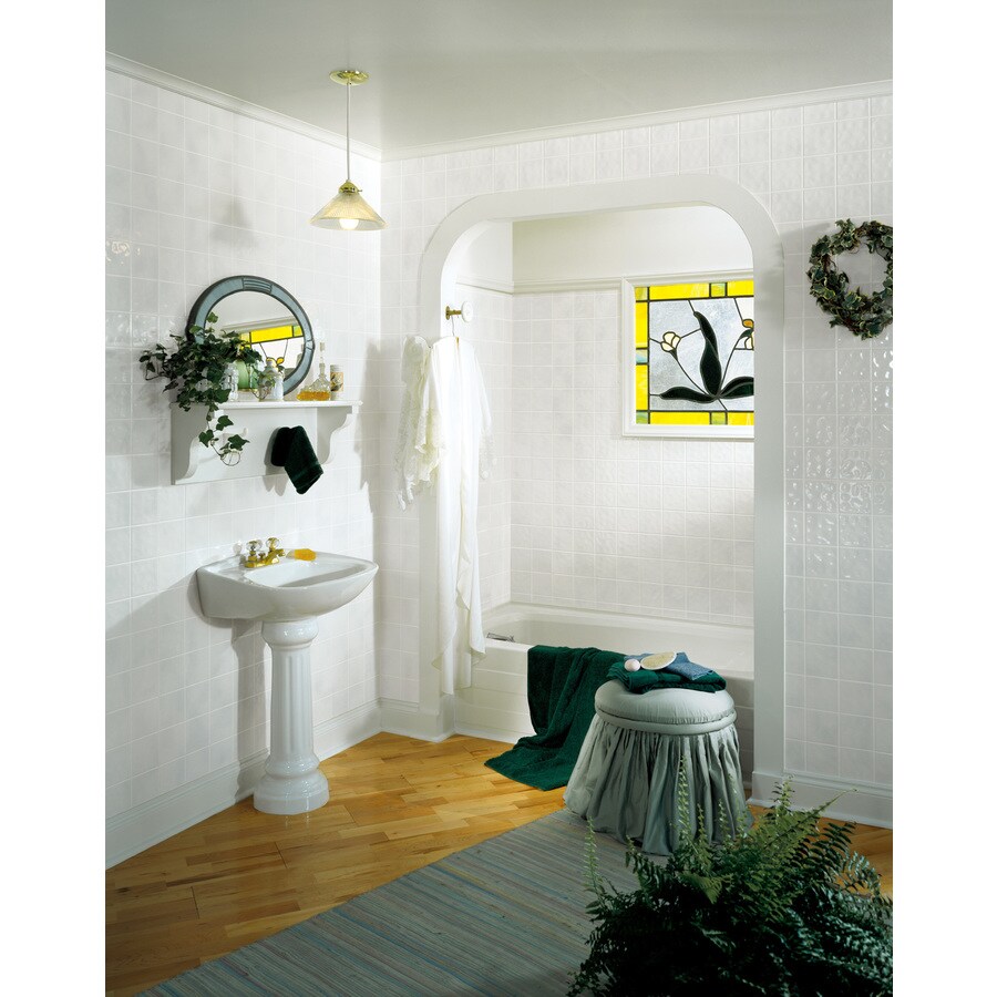 3 98 Ft X 7 White Ceramic Style Tile Board In The White Ceramic Style Tile Board