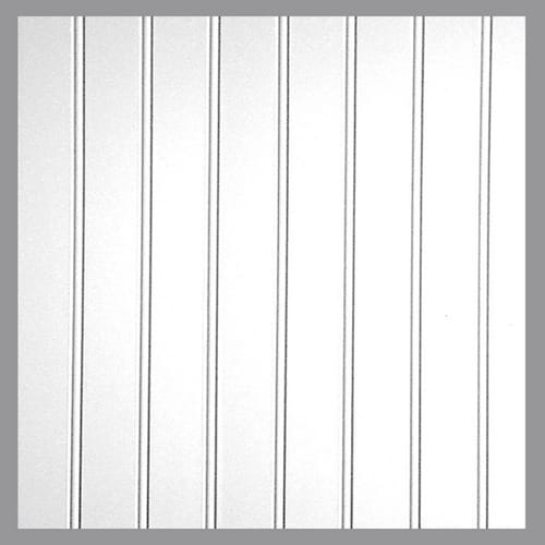 FashionWall 47.75in x 2.66ft Edge and Center Bead White Hardboard