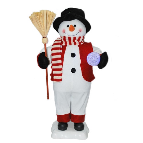 Holiday Living Polyester Lighted Animated Snowman Christmas Collectible ...