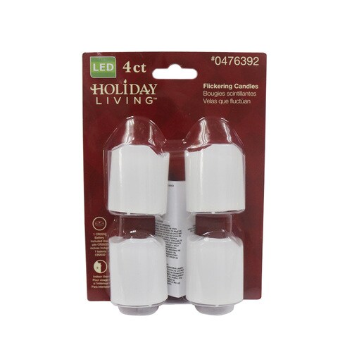Holiday Living 4Pack 1.65in Indoor Batteryoperated LED White