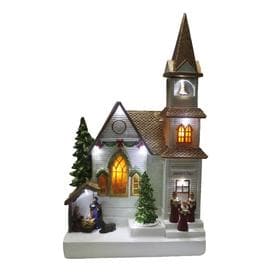 Holiday Living Resin Christmas Villages At Lowes Holiday Living Jeremiah S Chapel Animatronic Lighted Musical Village Scene