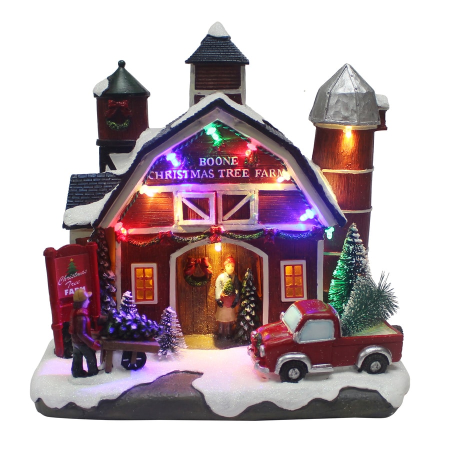 Carole Towne HL Tree Farm Barn with Truck in the Christmas Villages