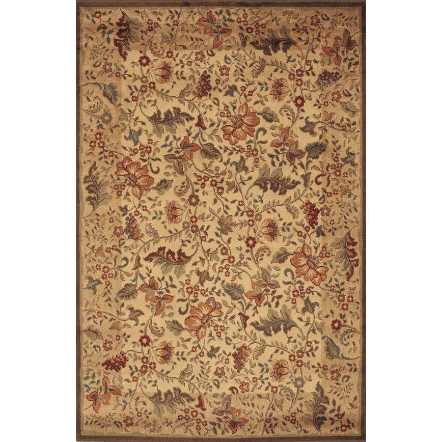 Shaw Living Chablis 5ft 3in x 7ft 10in Rectangular Tan Floral Area