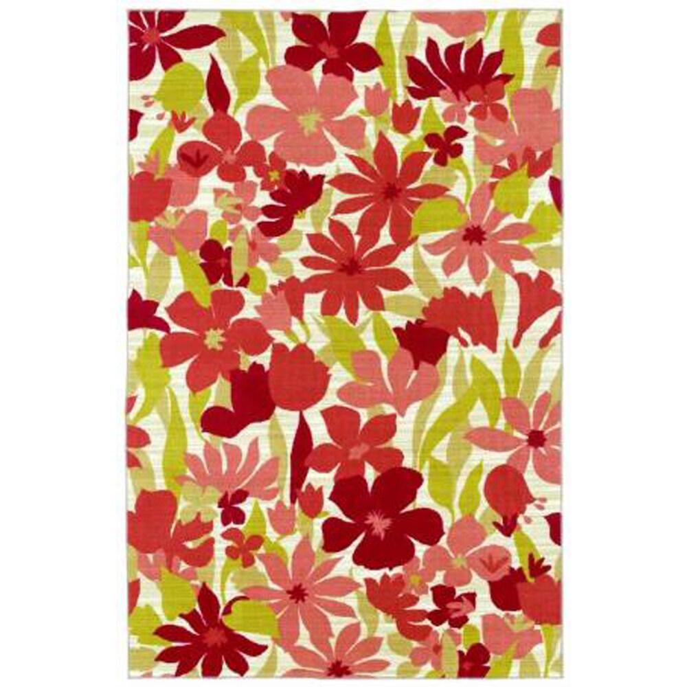 Shaw Living 7'6 x 9'10 Wall Flowers Coral Rug in the Rugs department at ...