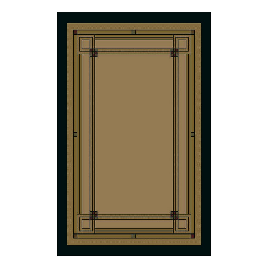 Shaw Living 3U23200100 91" x 5'3" Natural Mission Border Area Rug