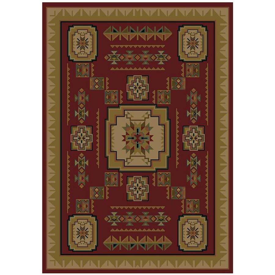 Shaw Living Pueblo Rectangular Red Geometric Area Rug (Common 8 ft x 10 ft; Actual 7 ft 10 in x 10 ft 10 in)