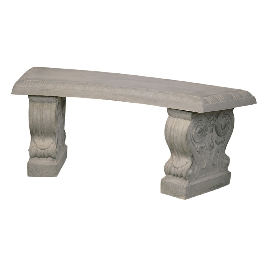 Shop 15 In W X 43 In L Concrete Patio Bench At Lowes within Concrete Garden Bench