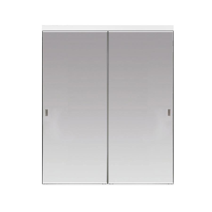 Custom Door Mirror Cdm 72 In X 80 In Mirror Mirrored Glass Prefinished Mirror Bifold Door Hardware Included In The Closet Doors Department At Lowes Com