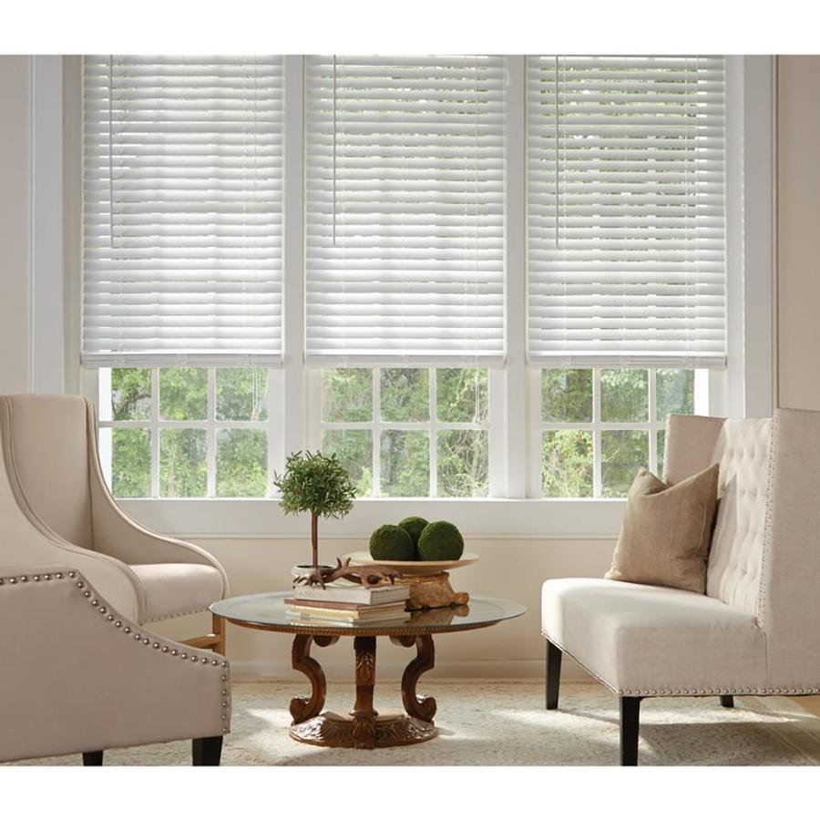 Style Selections 2in White Faux Wood Room Darkening Horizontal Blinds