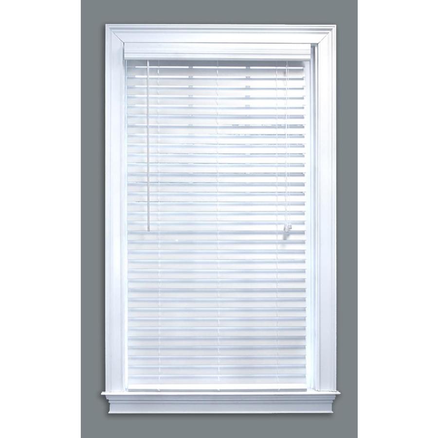 Style Selections 2FWWHITE704540 2-in White Faux Wood Room Darkening Horizontal Blinds (Common: 70.5-in x 54-in; Actual: 70.5-in x 54-in)
