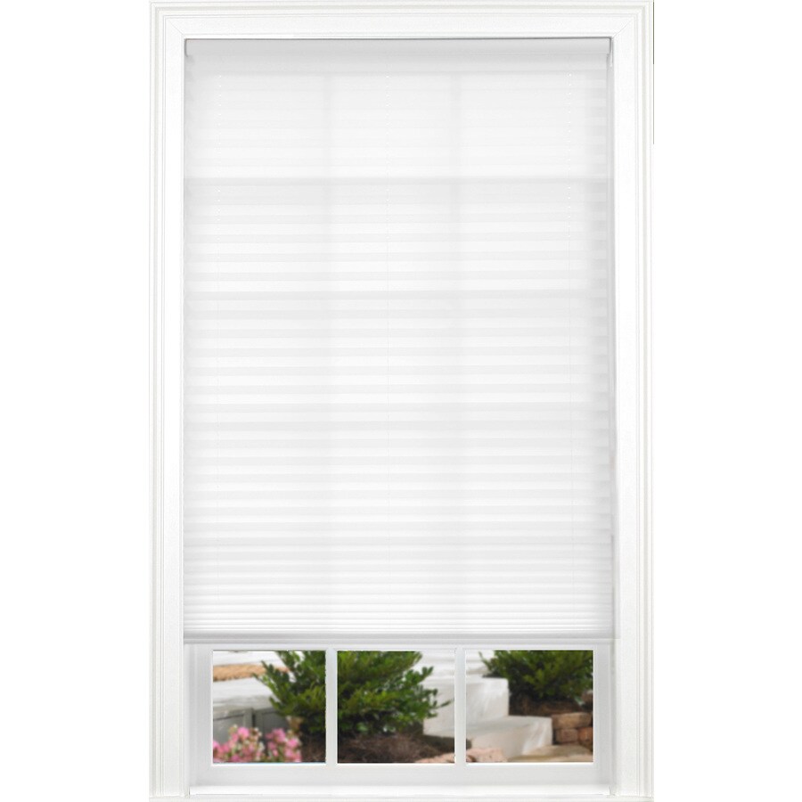 Allen Roth White Light Filtering Cordless Polyester Pleated Shade Allen Roth White Light Filtering Cordless Polyester Pleated Shade Common 34 In