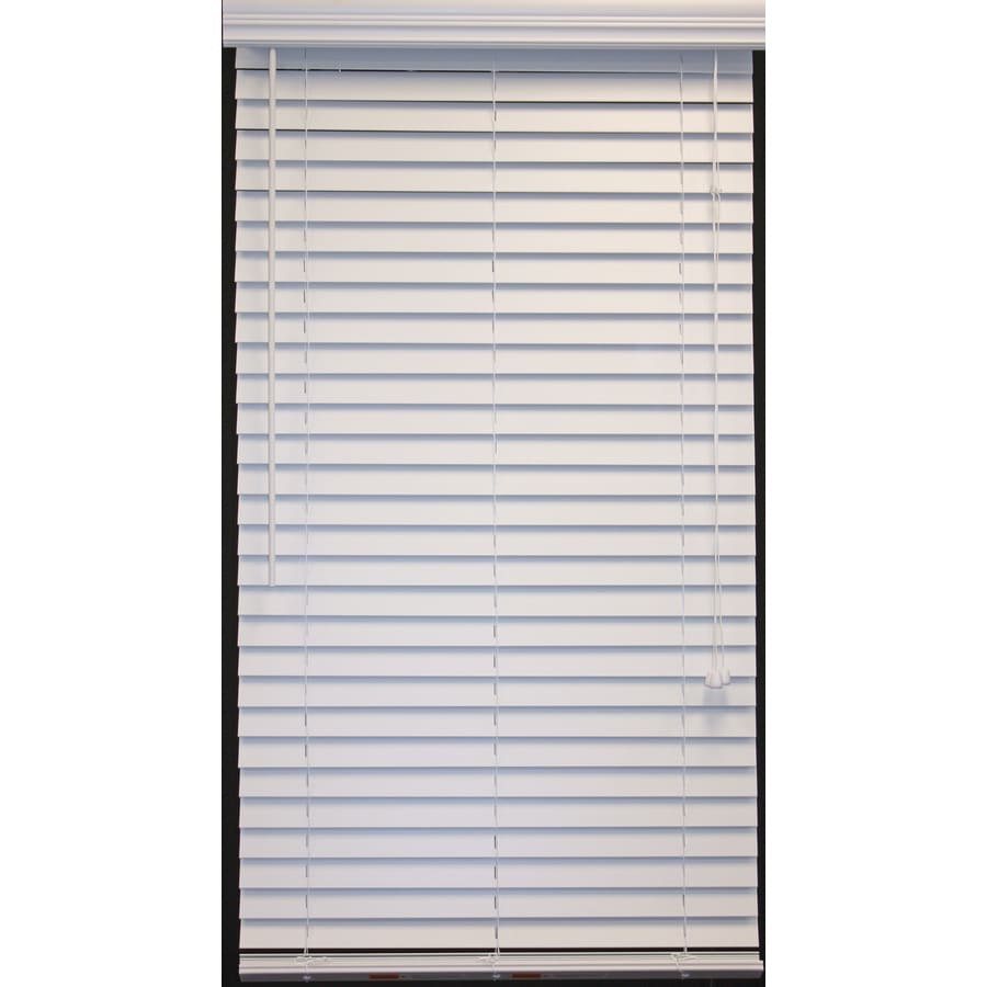 Style Selections 2 In White Faux Wood Room Darkening Plantation Style Selections 2 In White Faux Wood Room Darkening Plantation Blinds Common 47 Actual 46 5 X 64