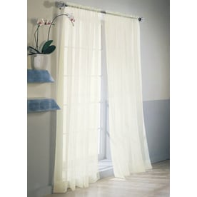 Style Selections High twist voile 63-in Eggshell Polyester Sheer Single Curtain Panel