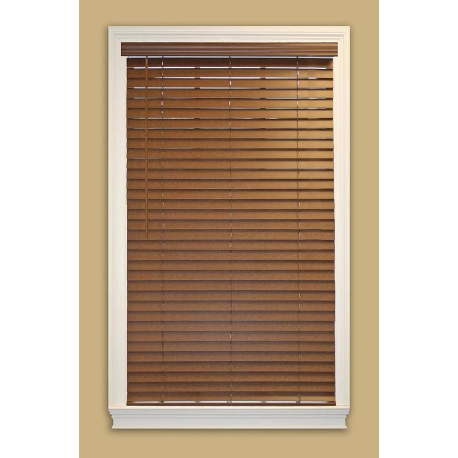 Style Selections 2-in Bark Faux Wood Room Darkening Horizontal Blinds