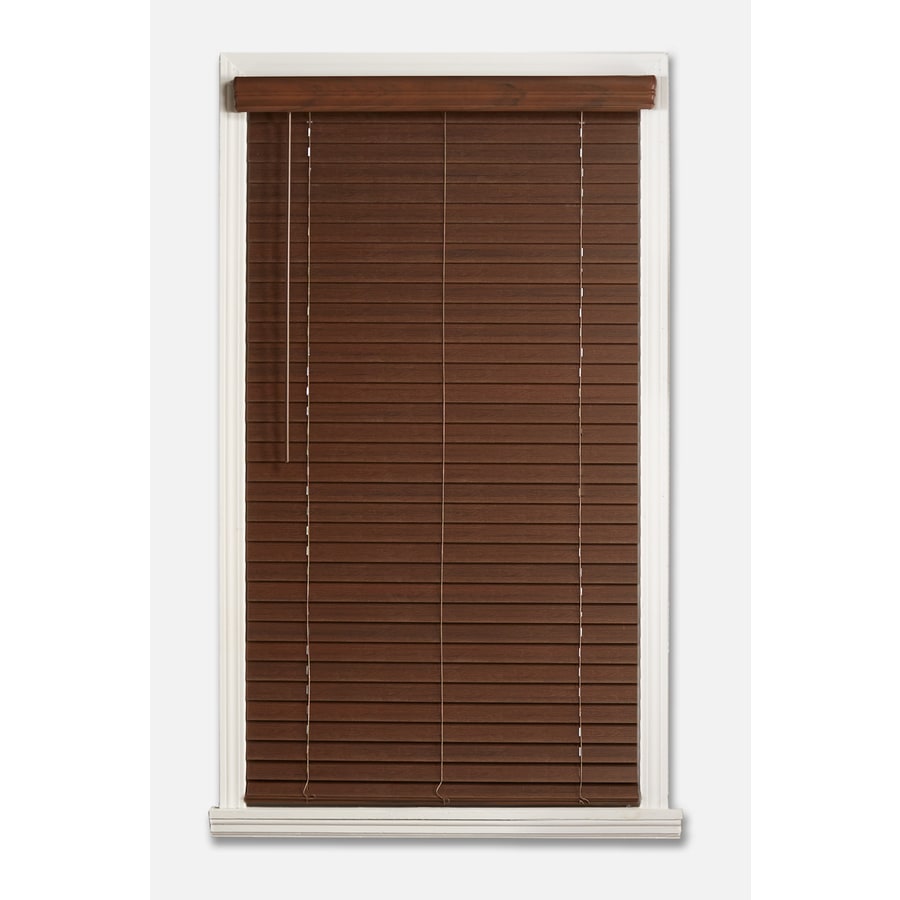 Allen Roth 2 In Slat Width 46 In X 64 In Cordless Dark Walnut Faux   766686901757 