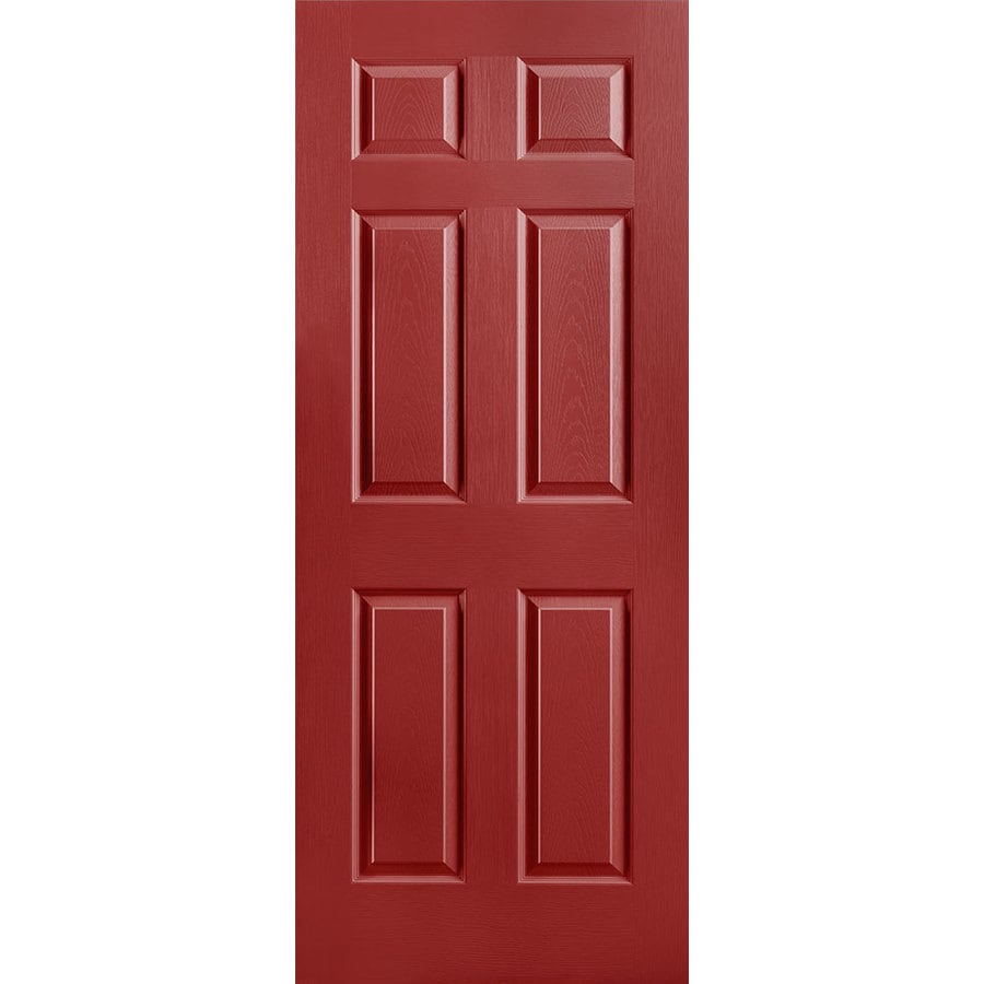 Masonite Slab Door Barn Red 6-Panel Solid Core Molded Composite Slab