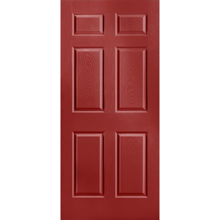 Masonite Slab Door Barn Red 6-Panel Solid Core Molded Composite Slab