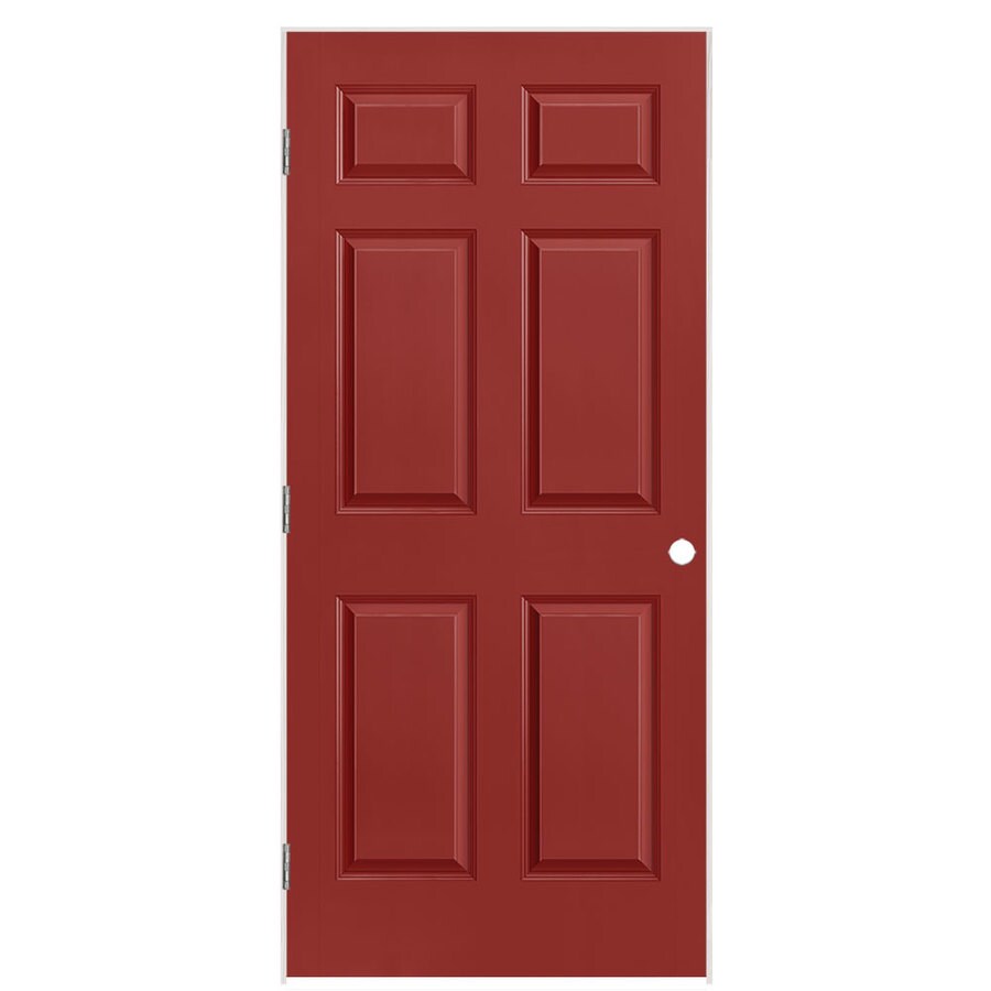 Masonite Traditional Barn Red 6 Panel Hollow Core Molded