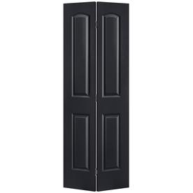 Bifold Door Black Sliding Closet Doors At Lowes Masonite Bifold And Closet Doors Midnight 2 Panel Round Top Molded Composite Door